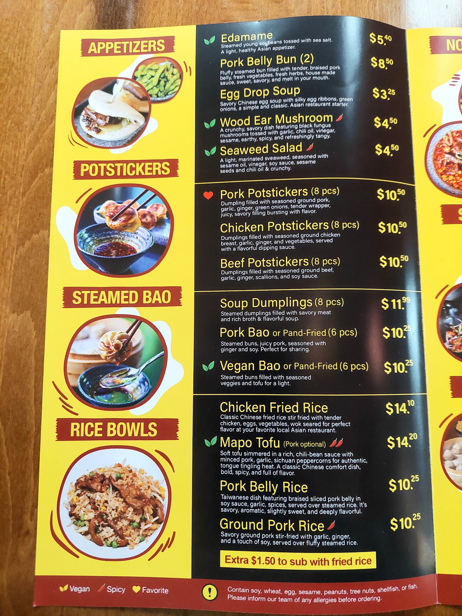 Chopstickers Menu