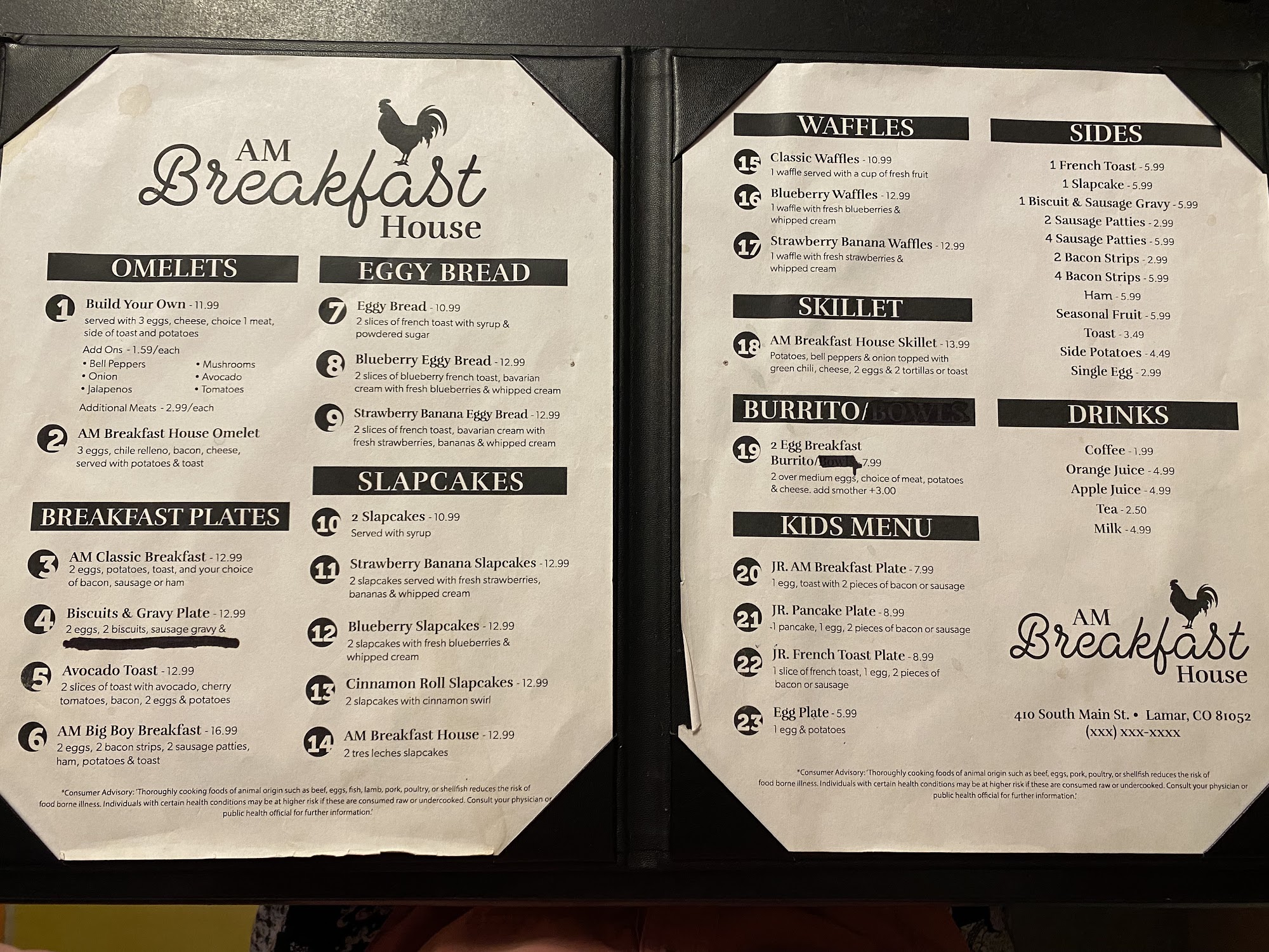 AM Breakfast House Menu