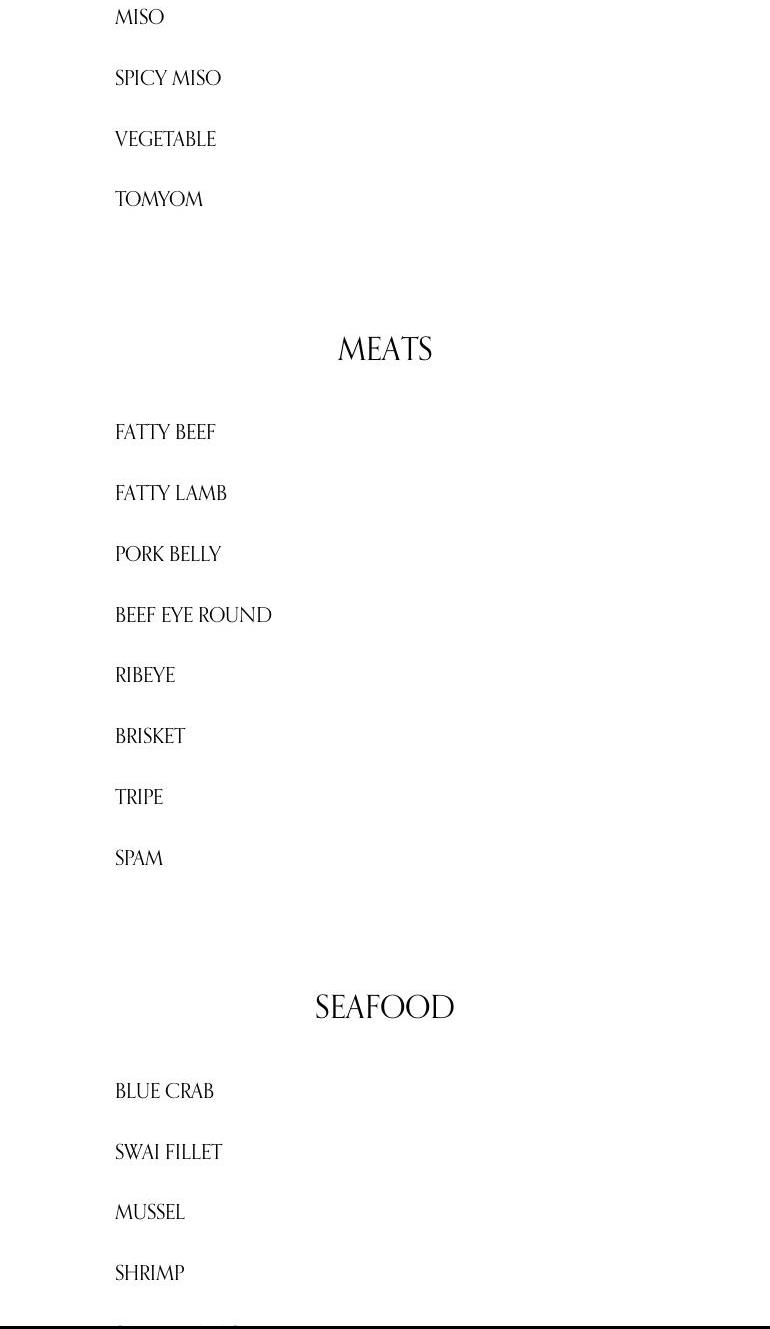 Hotpot Den Menu