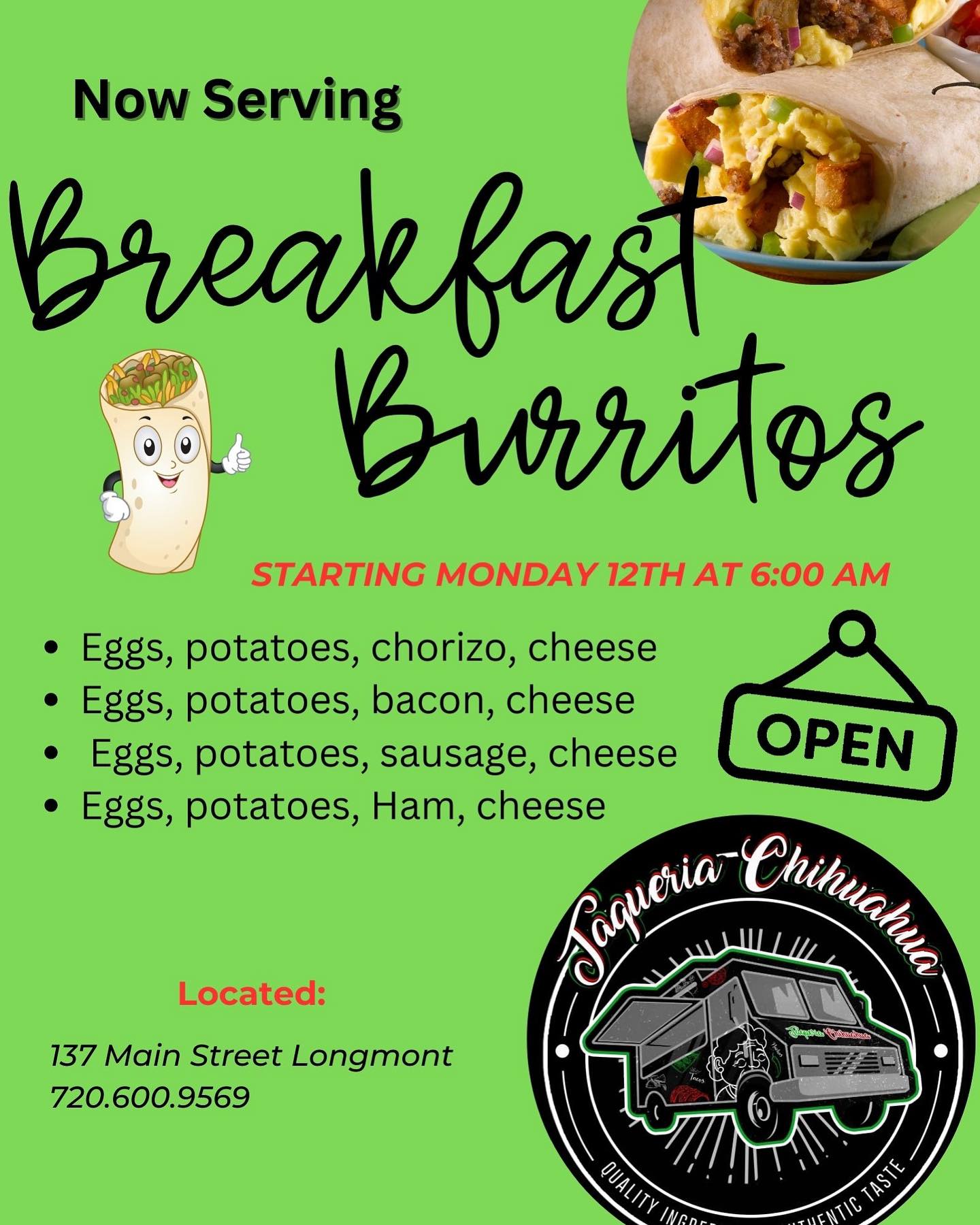 Taqueria Chihuahua Menu