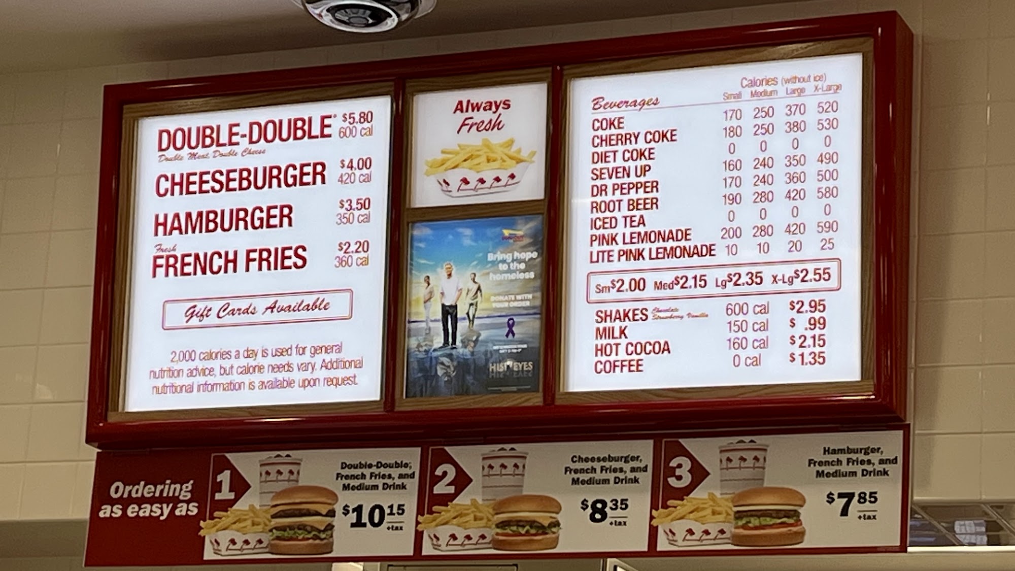 In-N-Out Burger Menu