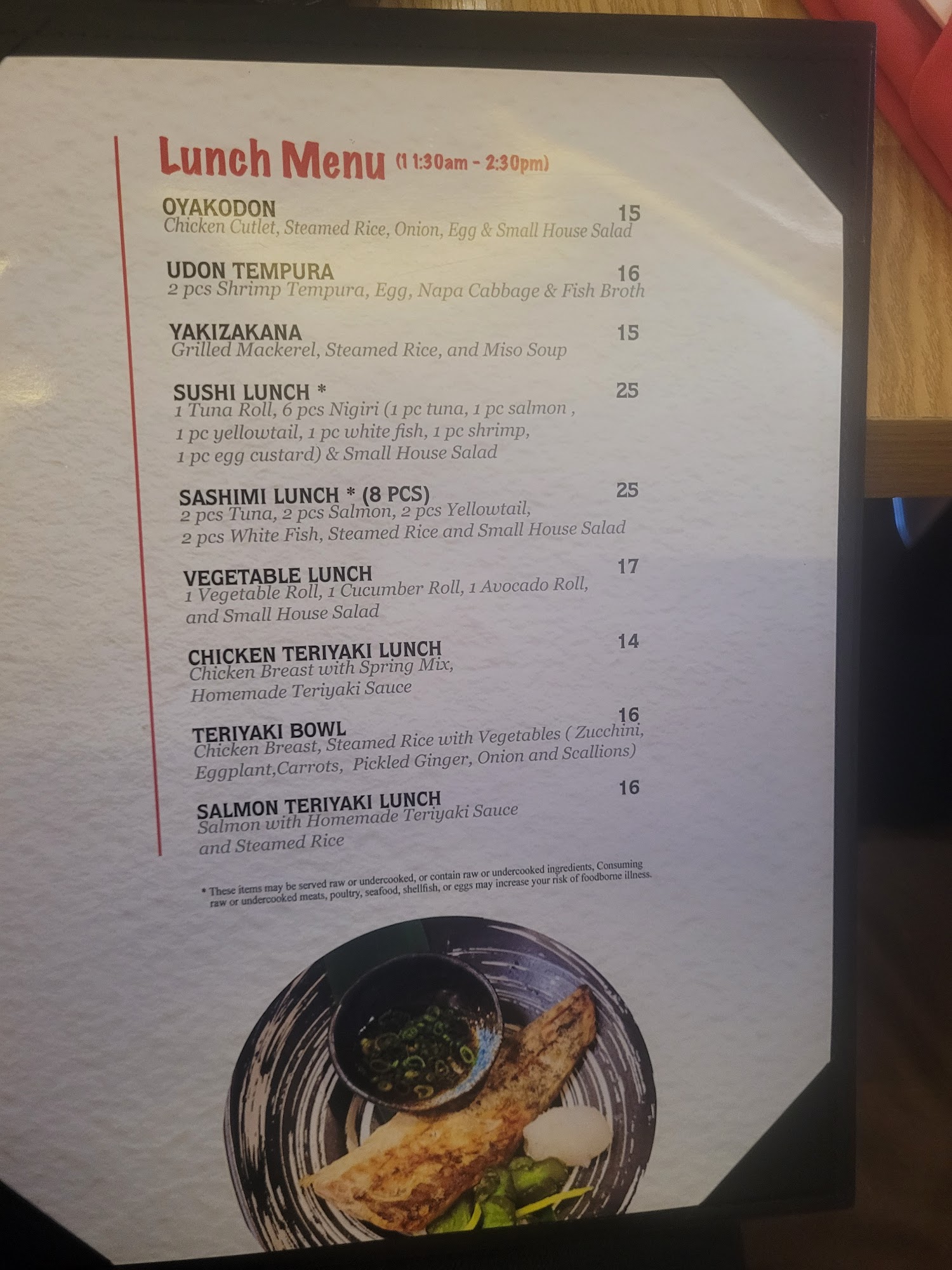 Shin Yuu Izakaya Menu