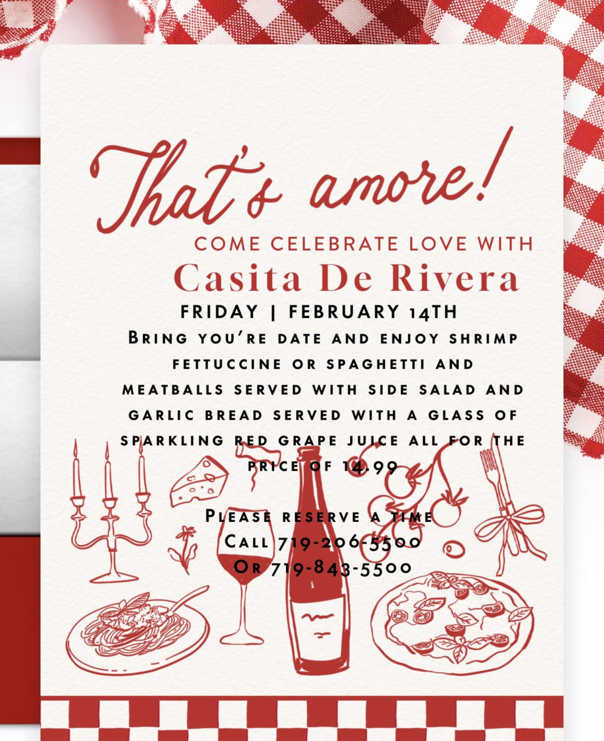 Casita de Rivera Menu