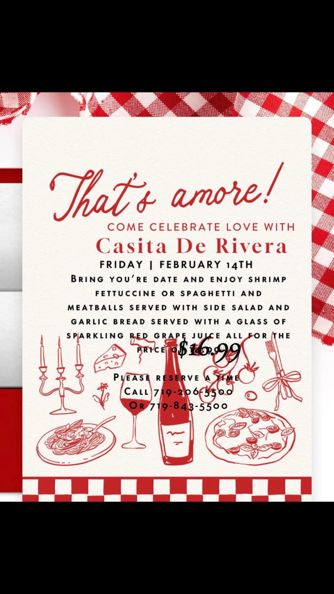 Casita de Rivera Menu