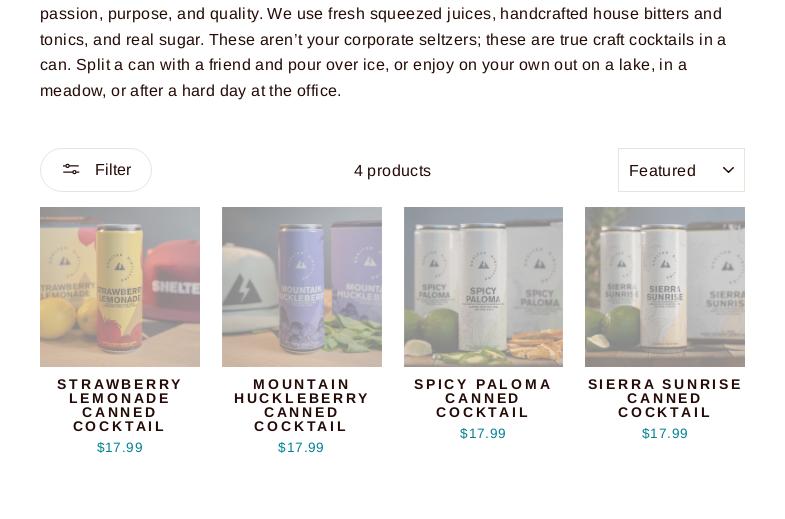 Shelter Distilling Airport Location Menu