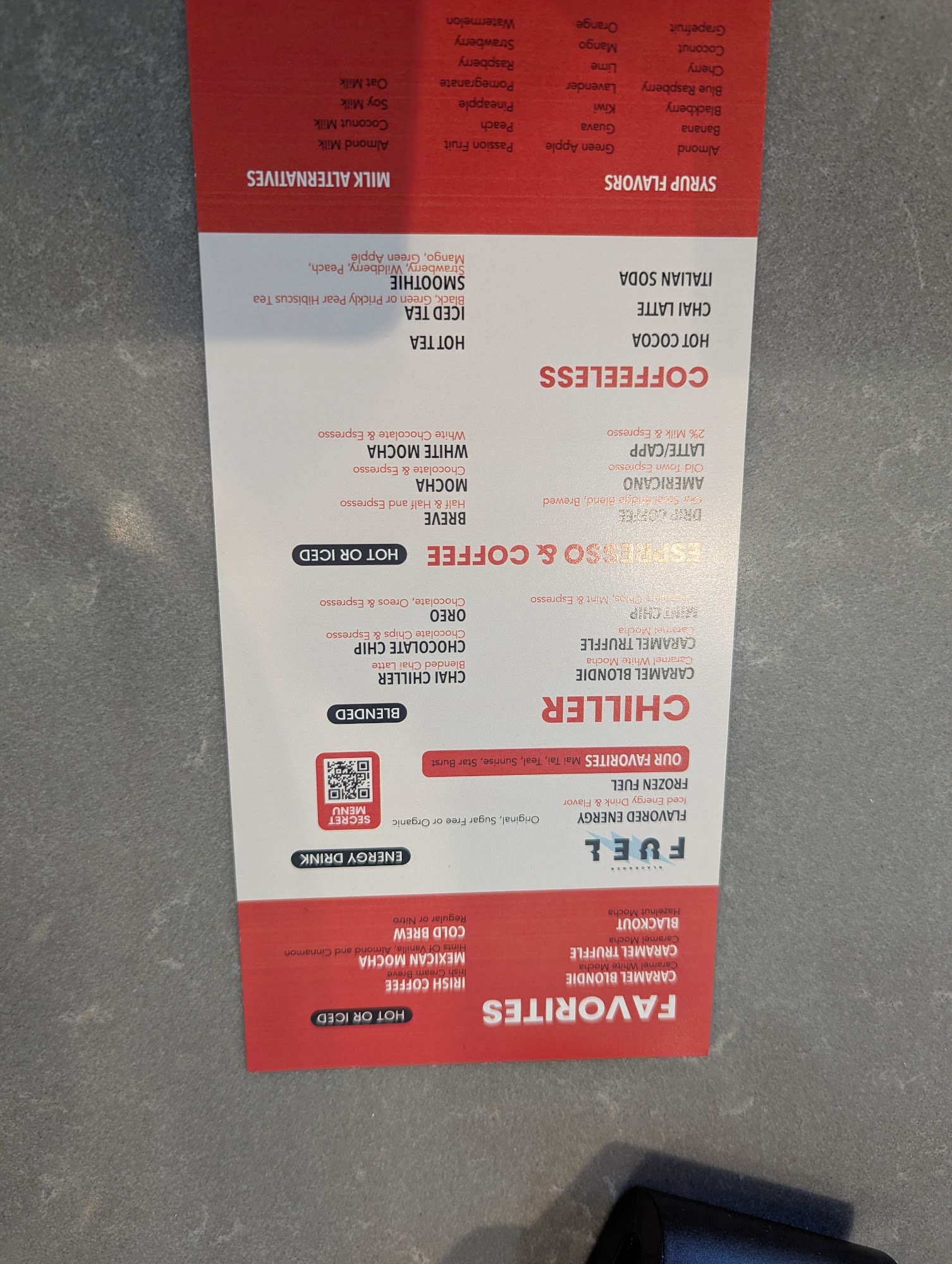 Black Rock Coffee Bar Menu