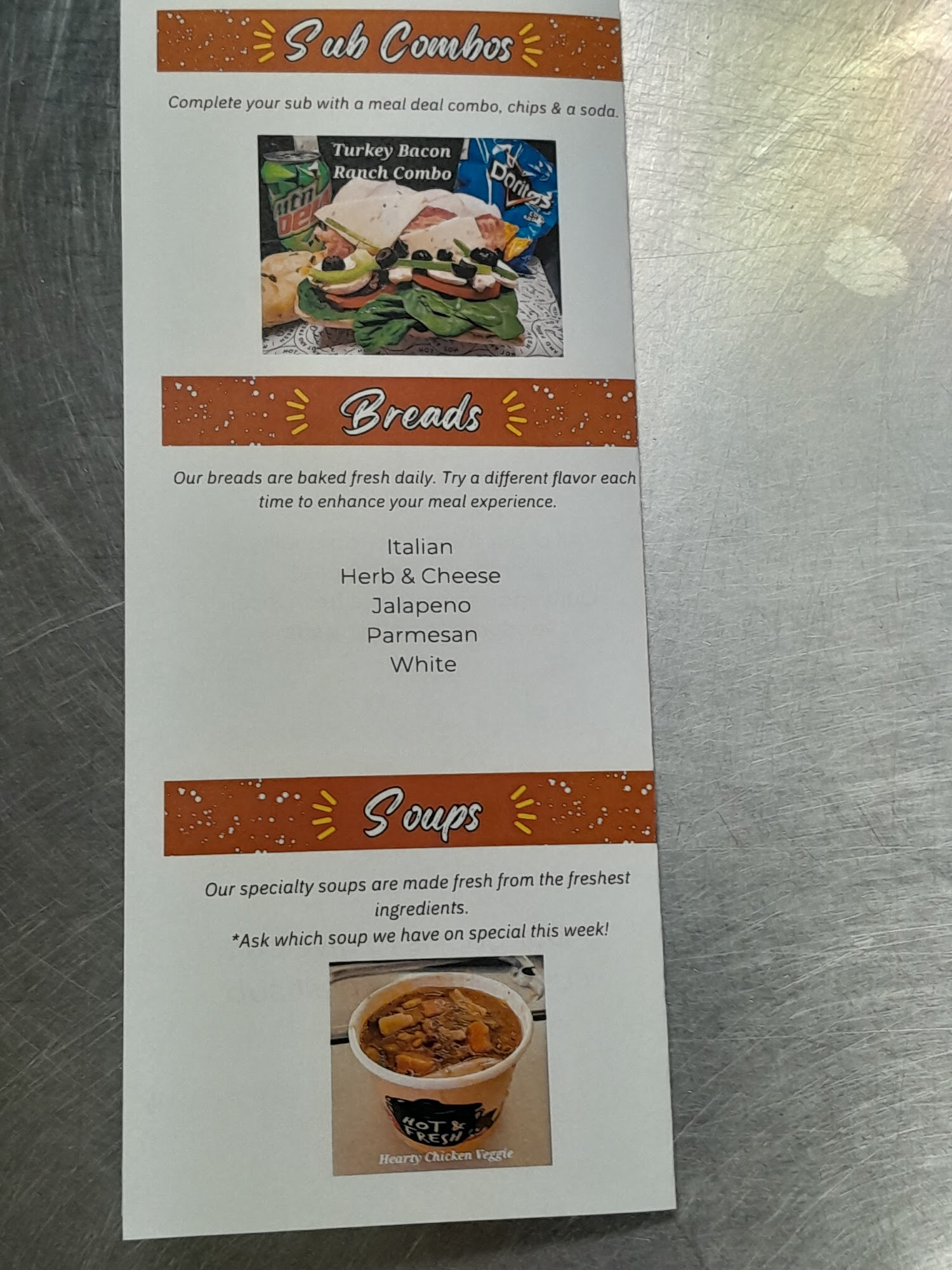 Bam's Sub Shoppe Menu