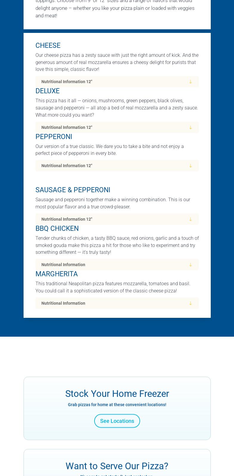 Rocky Mountain Pizza Menu