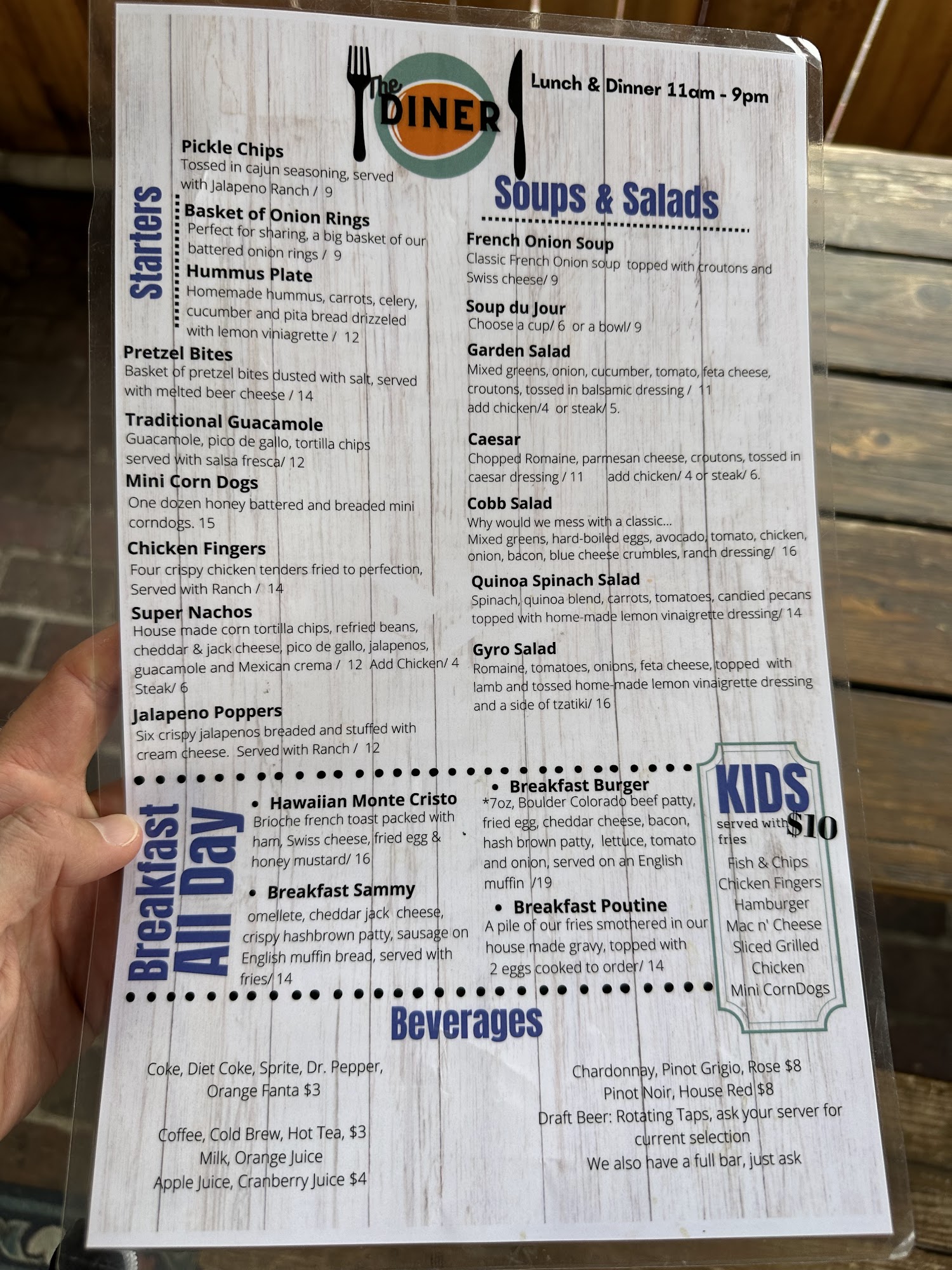 Daly Diner Menu