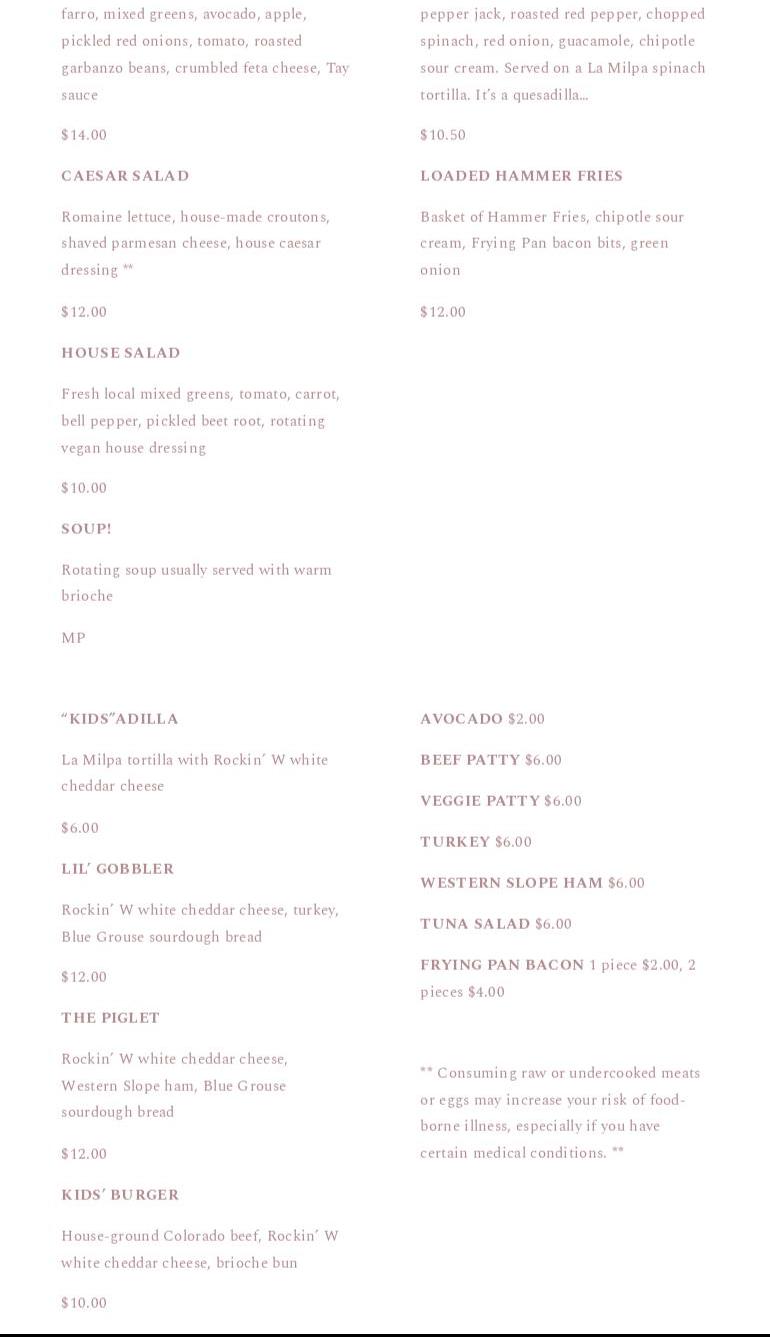 Counter Culture Kitchen & Catering Menu