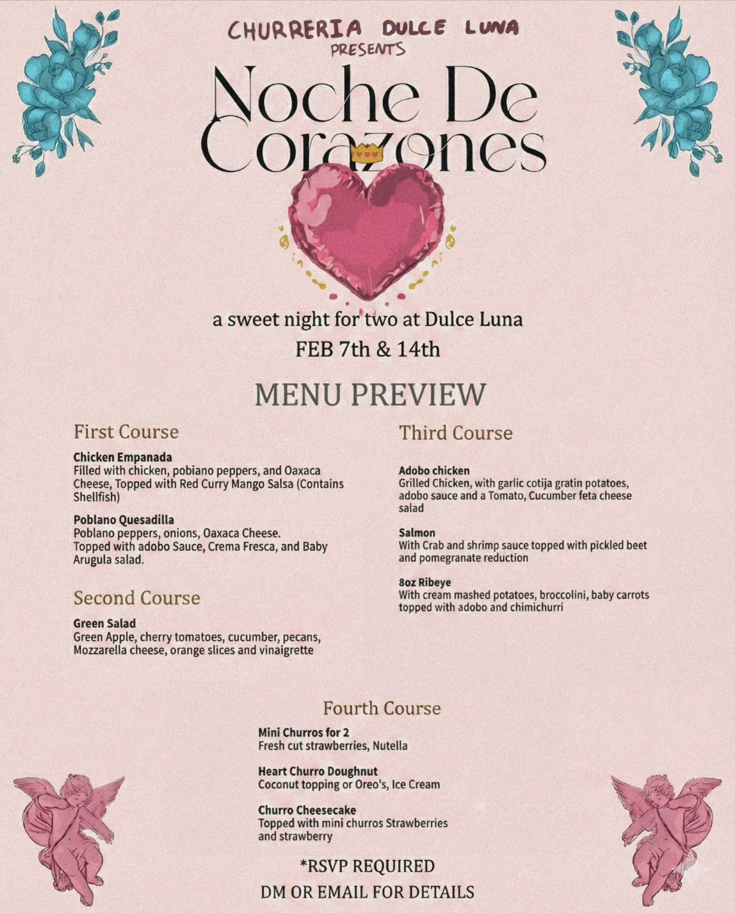 Churreria Dulce Luna Menu