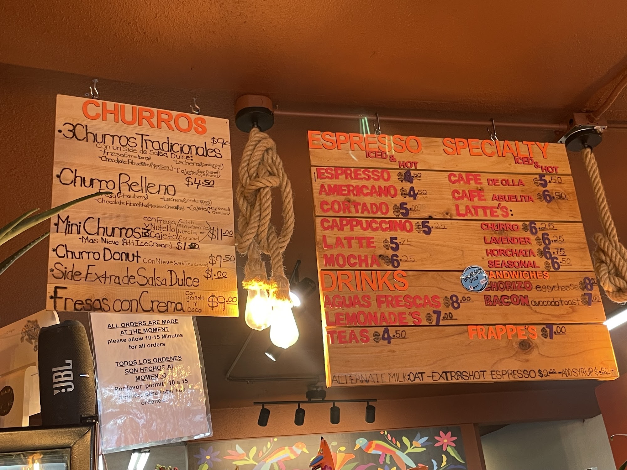 Churreria Dulce Luna Menu