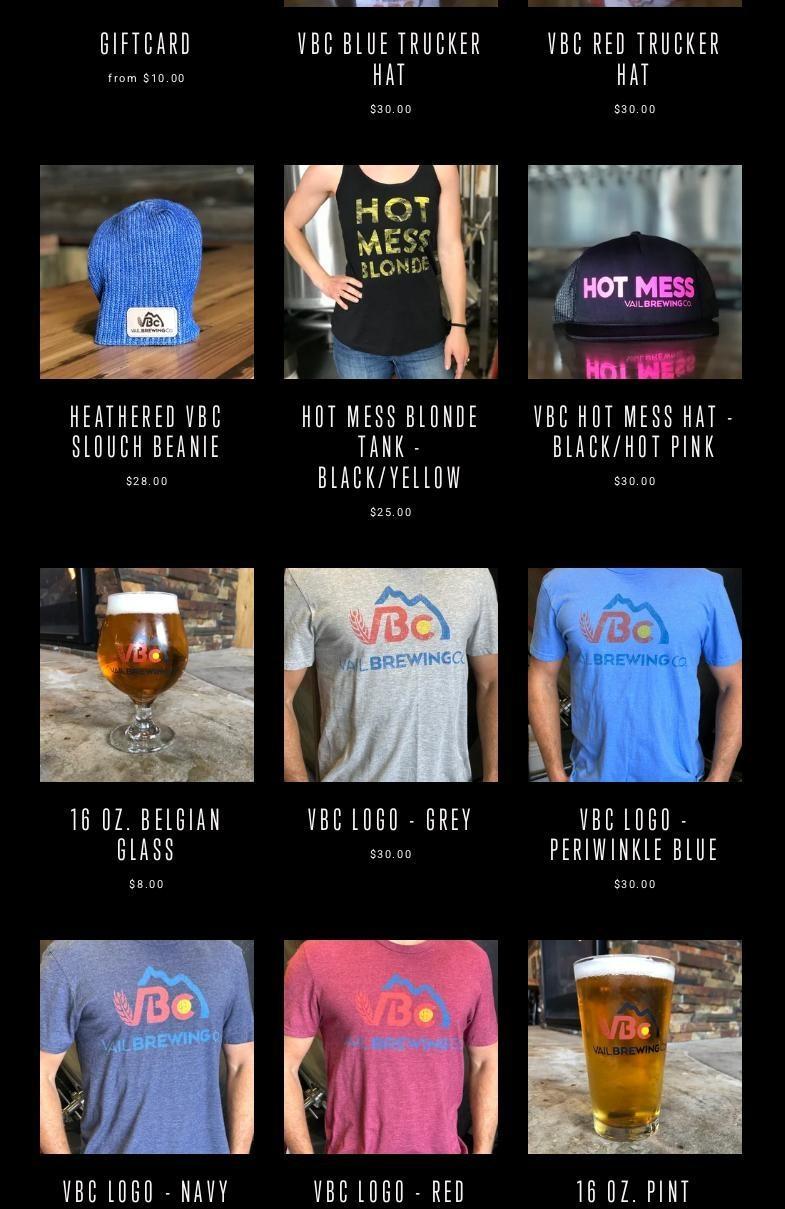 Vail Brewing Company - Vail Village Menu