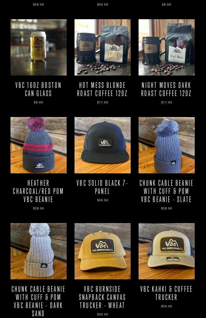Vail Brewing Company - Vail Village Menu