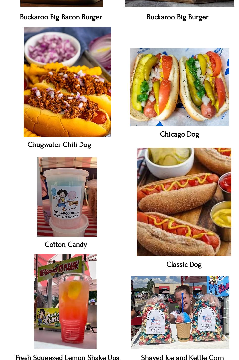 Buckaroo Popcorn (Buckaroo concessions and catering) Menu