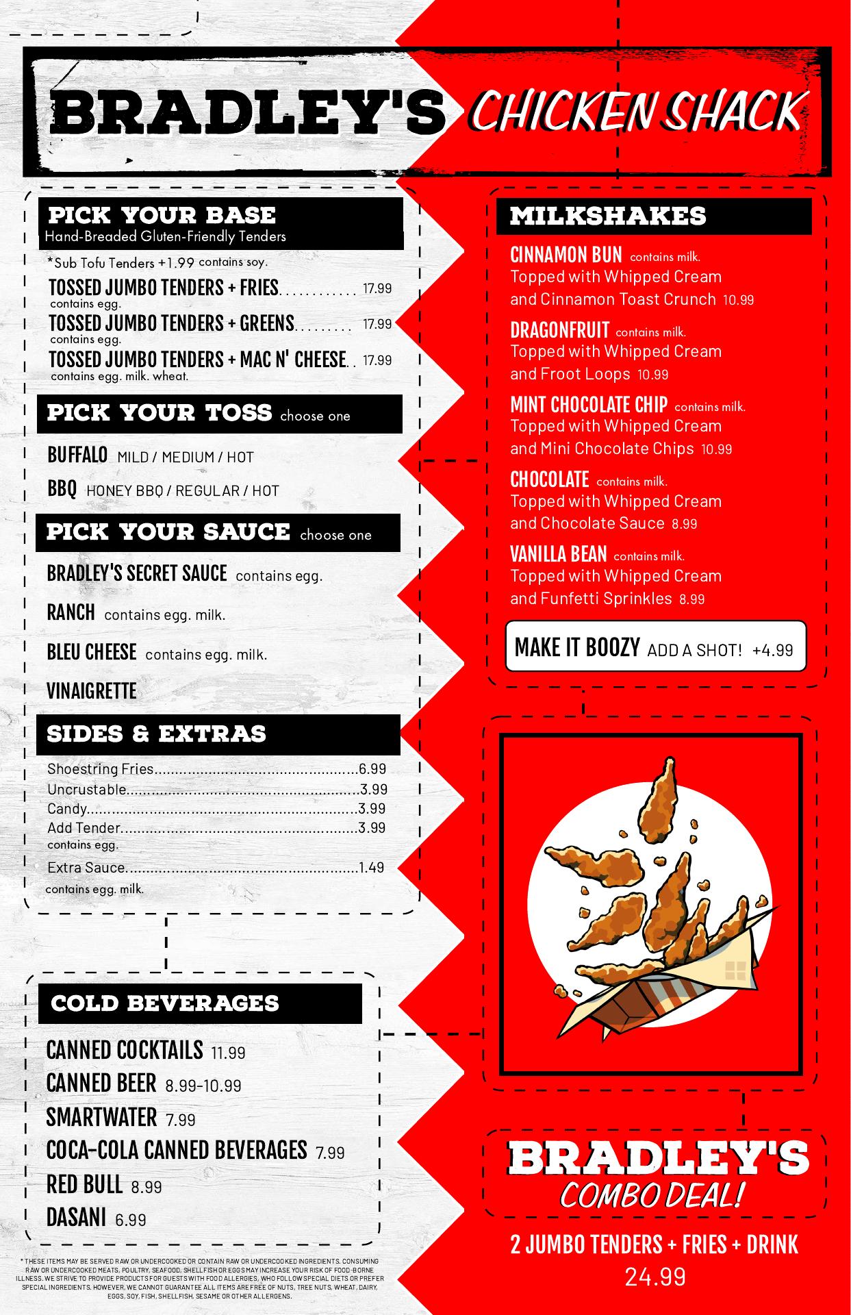 Bradley's Chicken Shack Menu