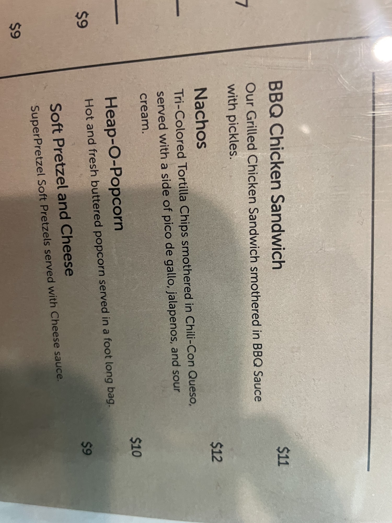 Timberline Cafe Menu