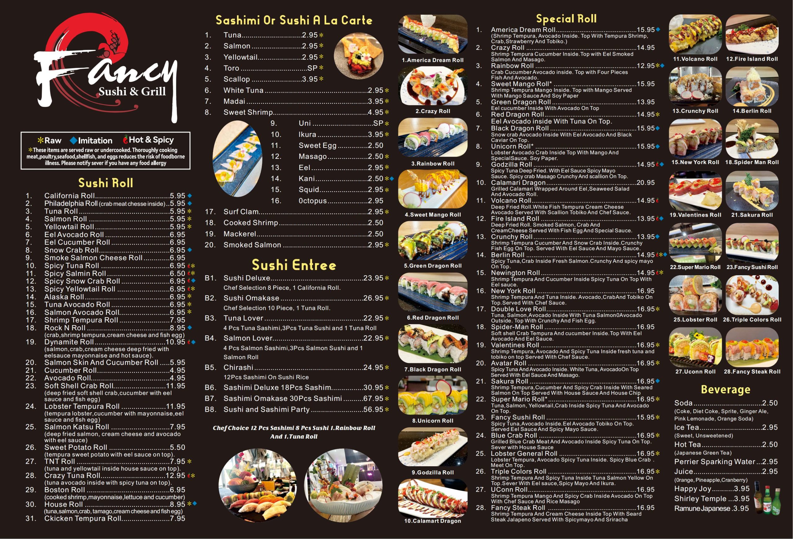Fancy Sushi Menu