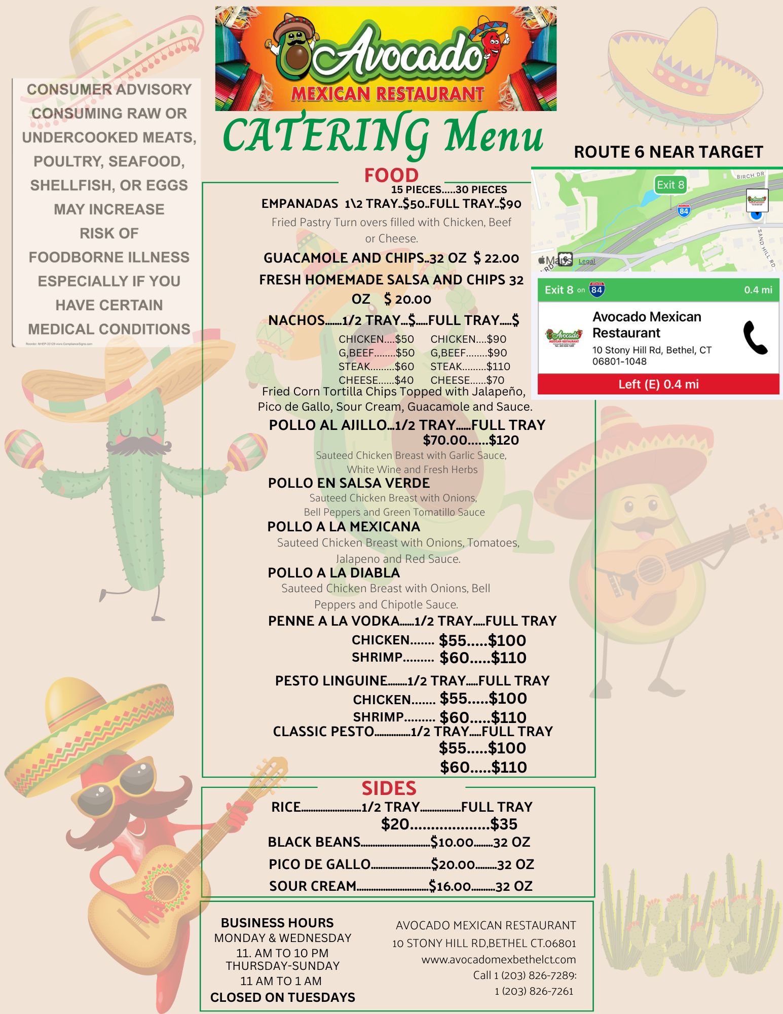Avocado Mexican Restaurant 10 Stony Hill Rd, Bethel, CT 06801