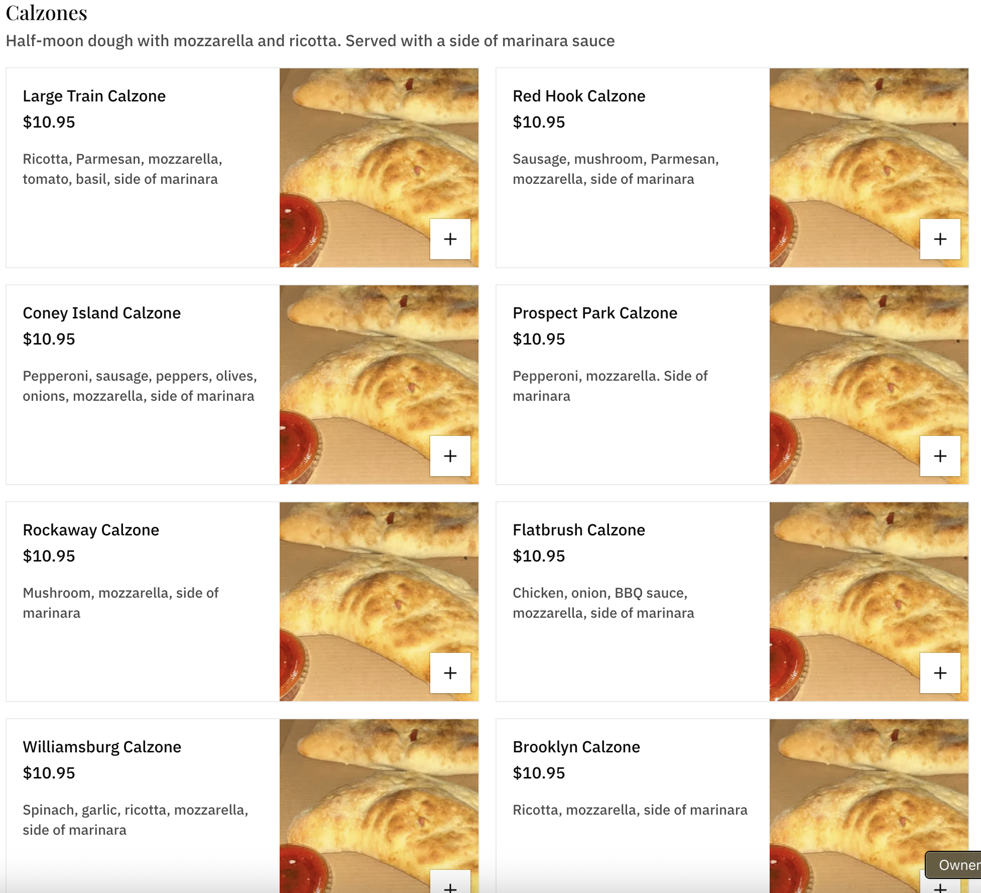 Sergio's Pizza & Restaurant Menu