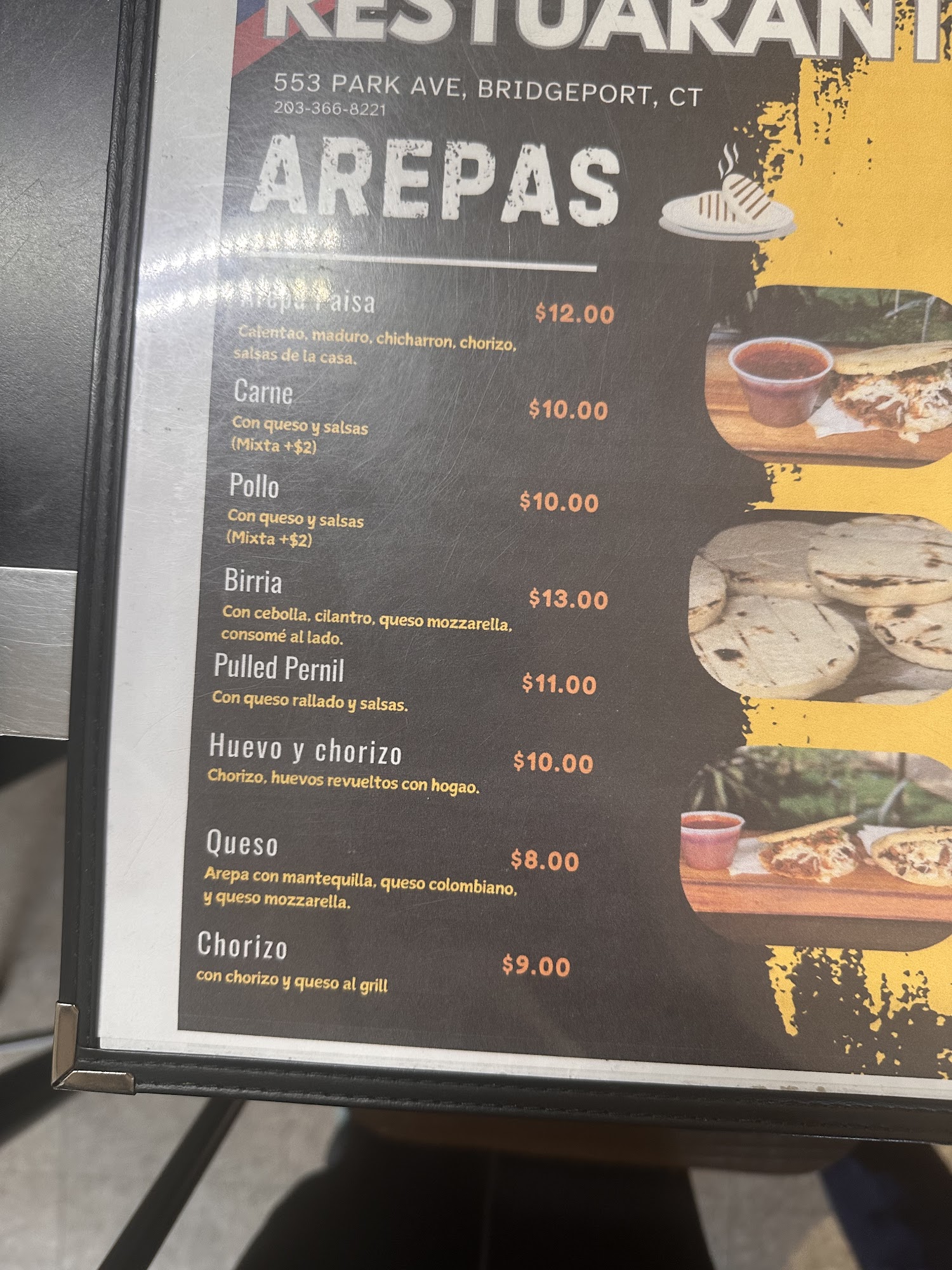 El Latino Restaurant Menu
