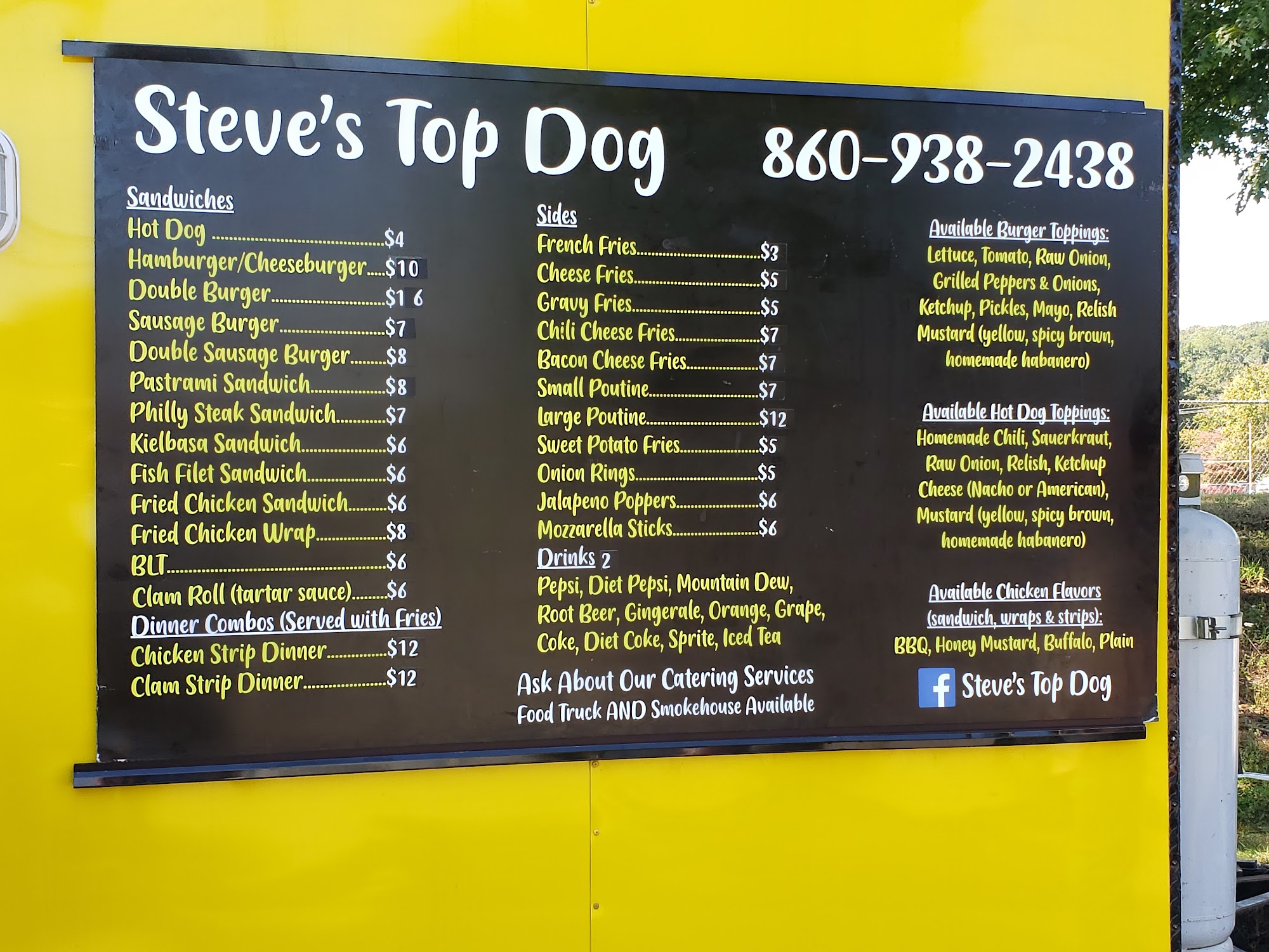 Steve’s Top Dog Menu