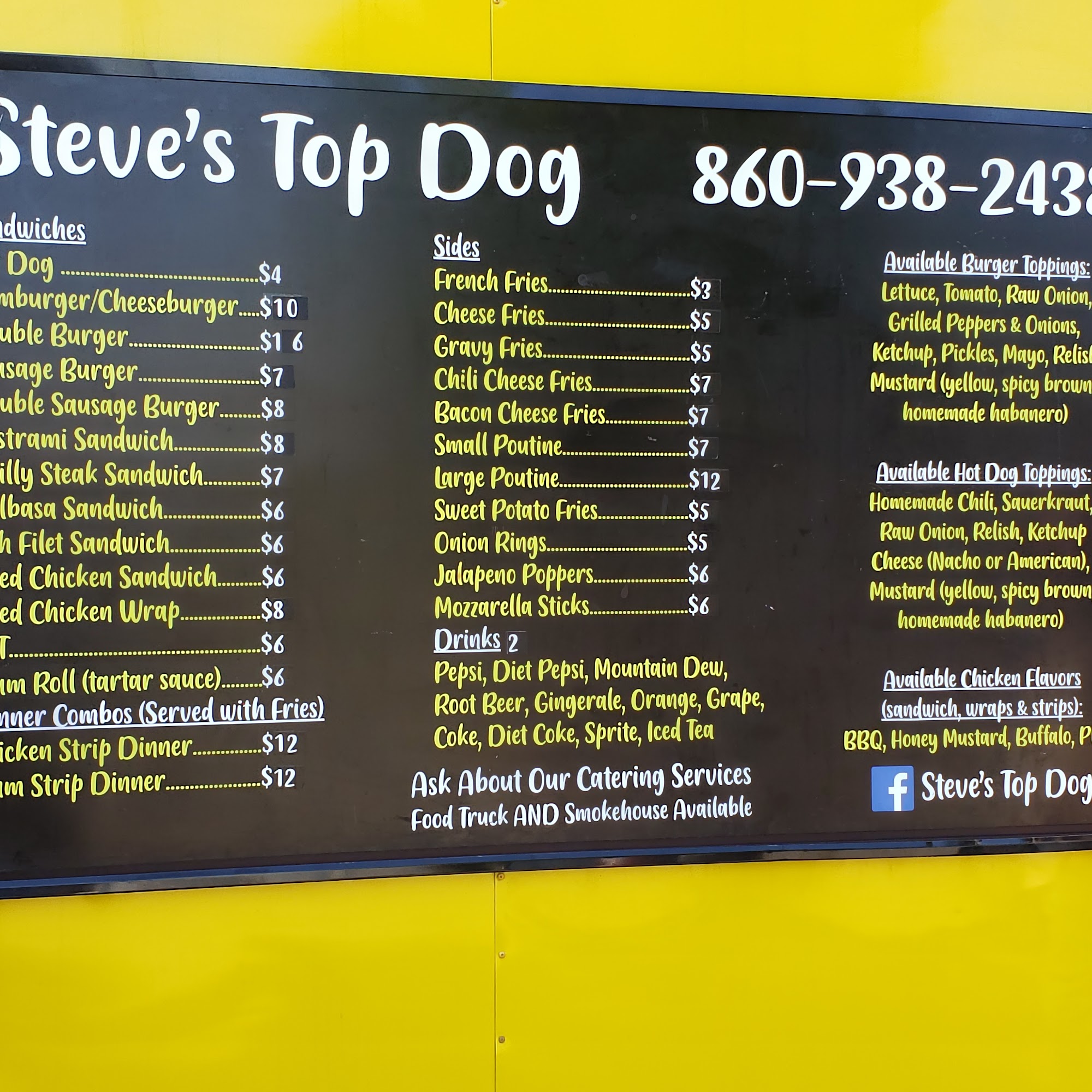 Steve’s Top Dog Menu