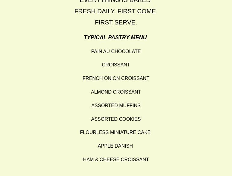 Cornwall Market Menu