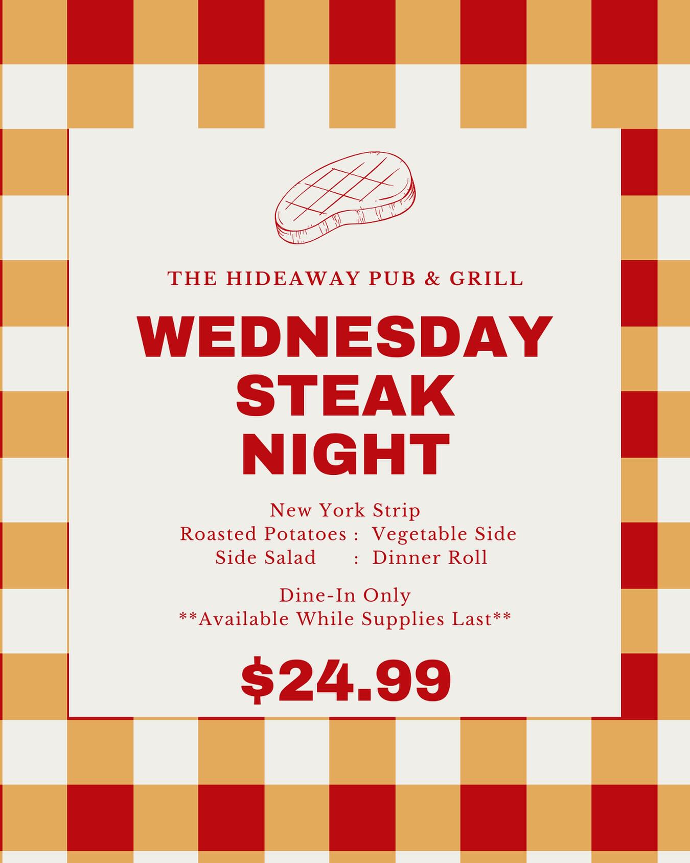 Hideaway Pub & Grill Menu