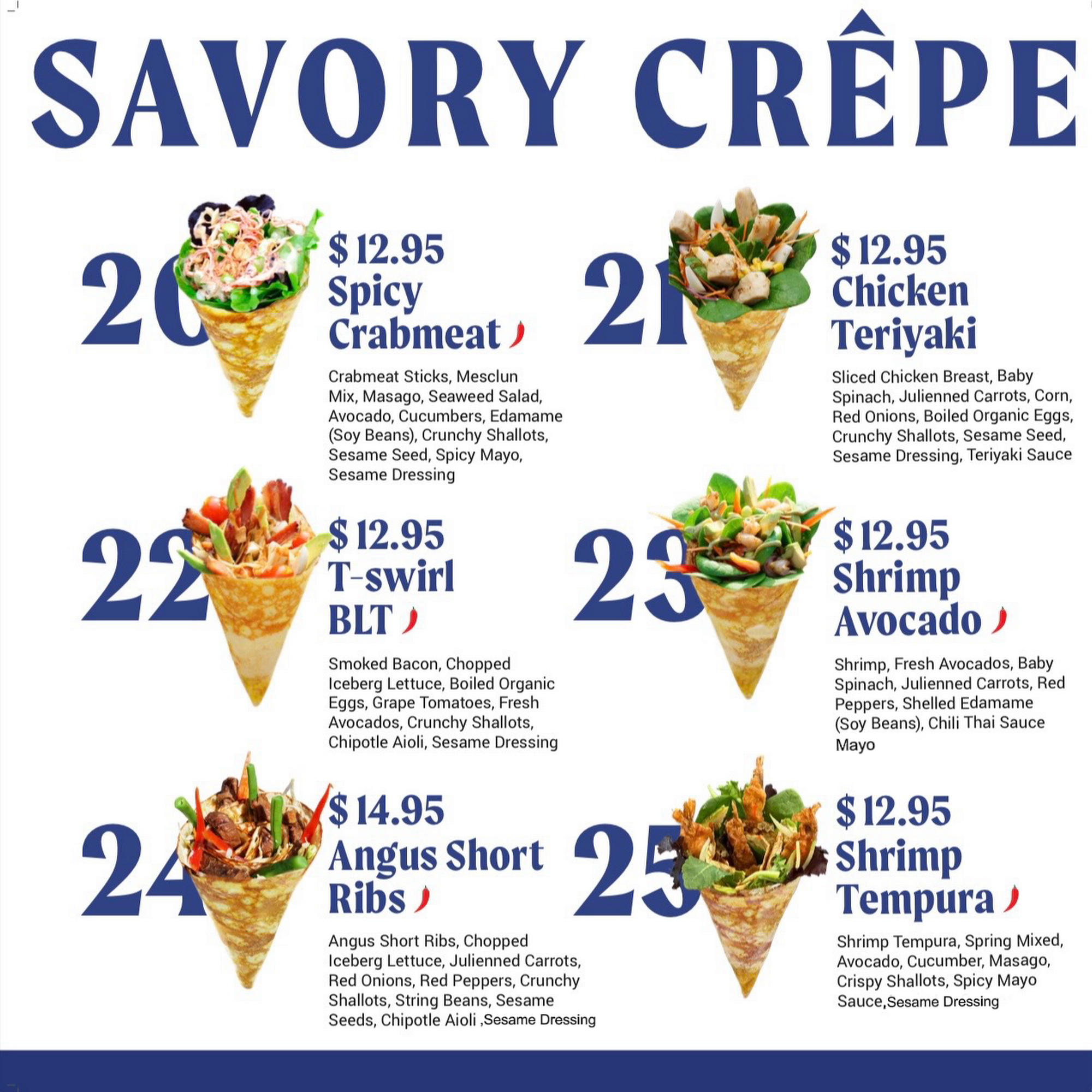 T-Swirl Crêpe Menu