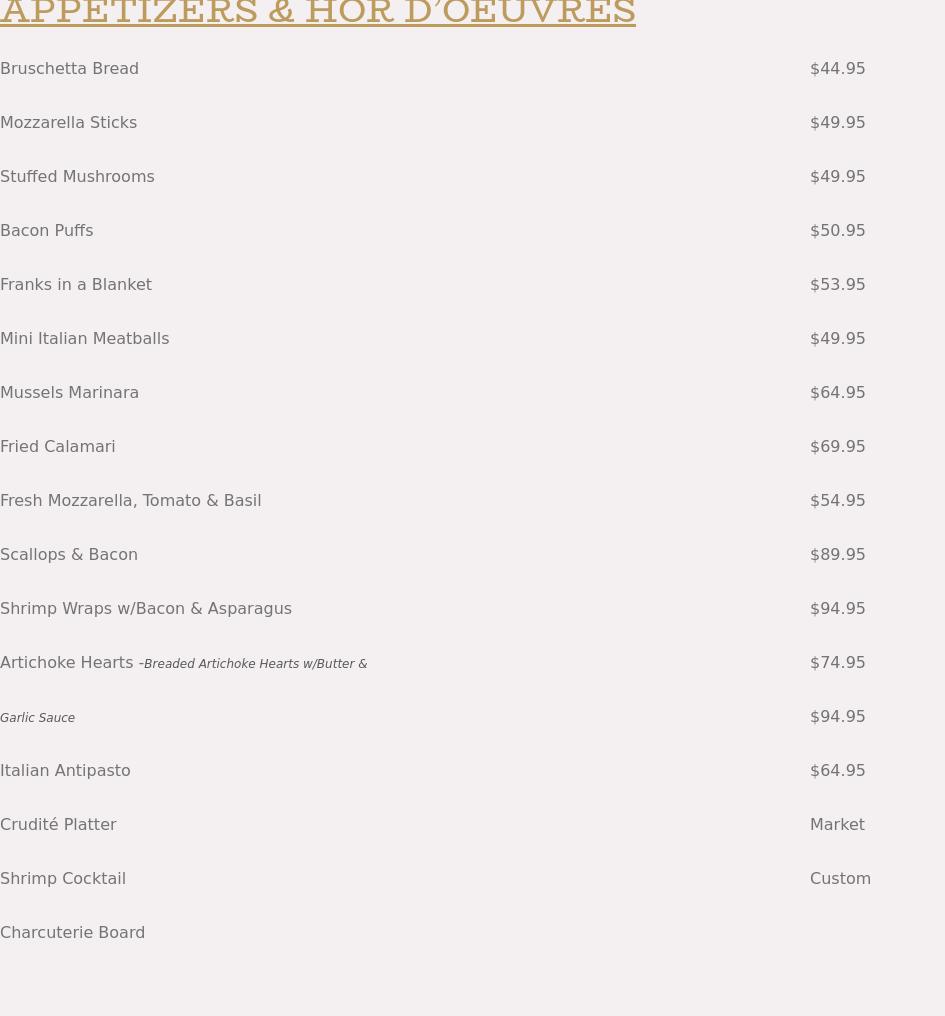 Gallucci's Catering Menu