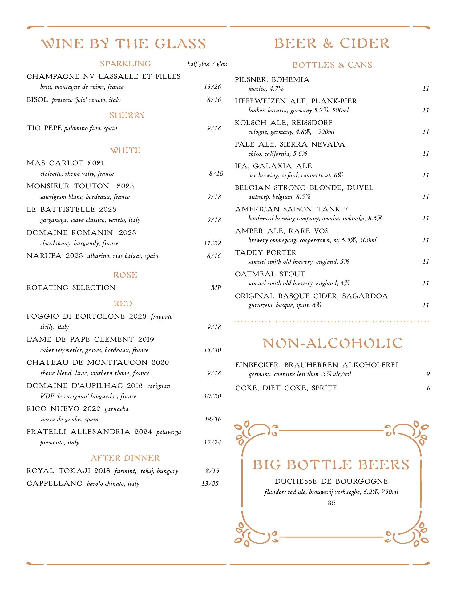 La Cave - Wine Bar Menu