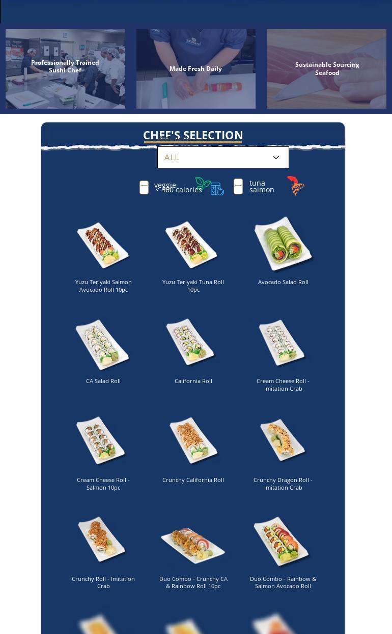 ZENSHI Handcrafted Sushi Menu