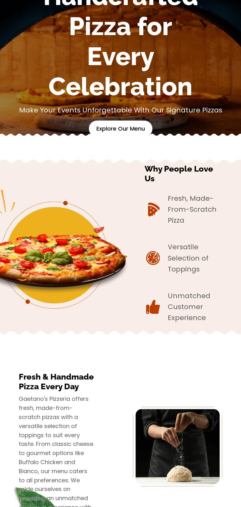 Gaetano's Pizzeria Menu