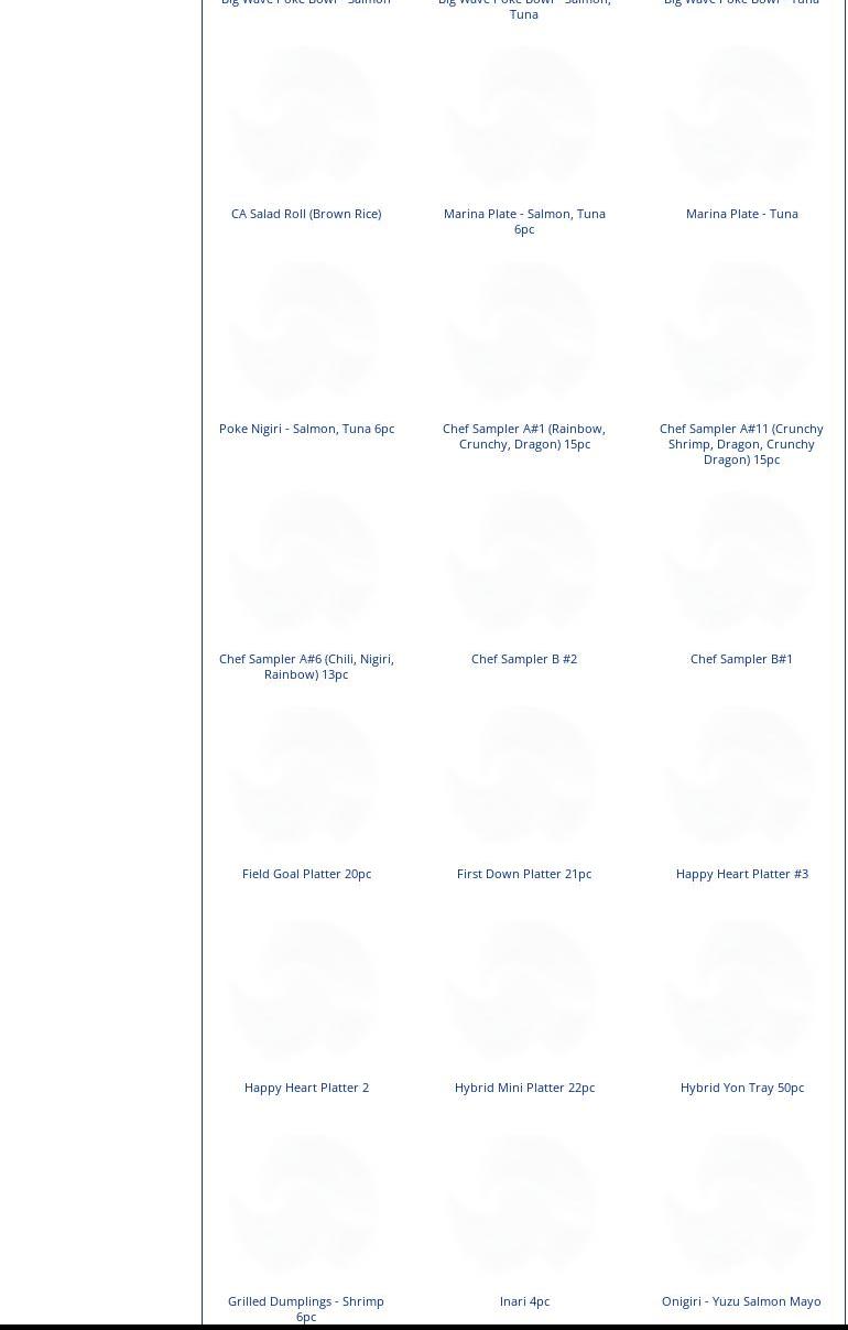 ZENSHI Handcrafted Sushi Menu