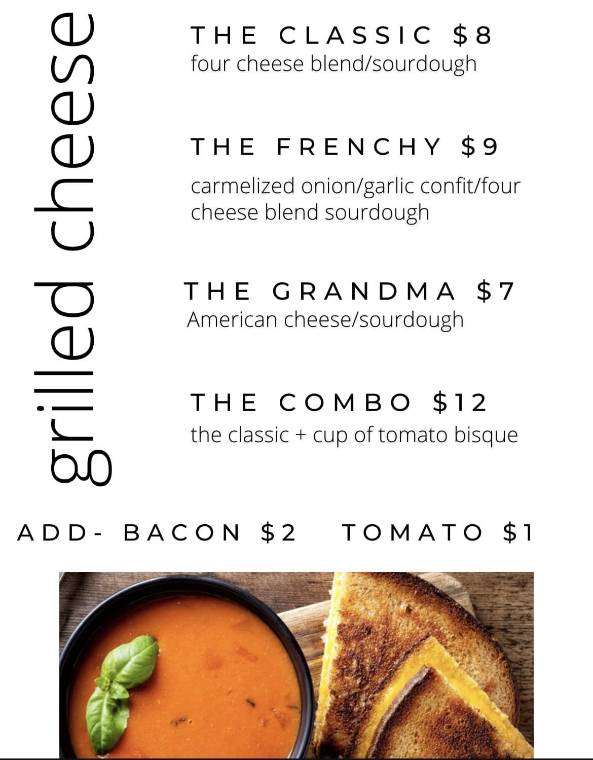 The Scoop Girl Menu