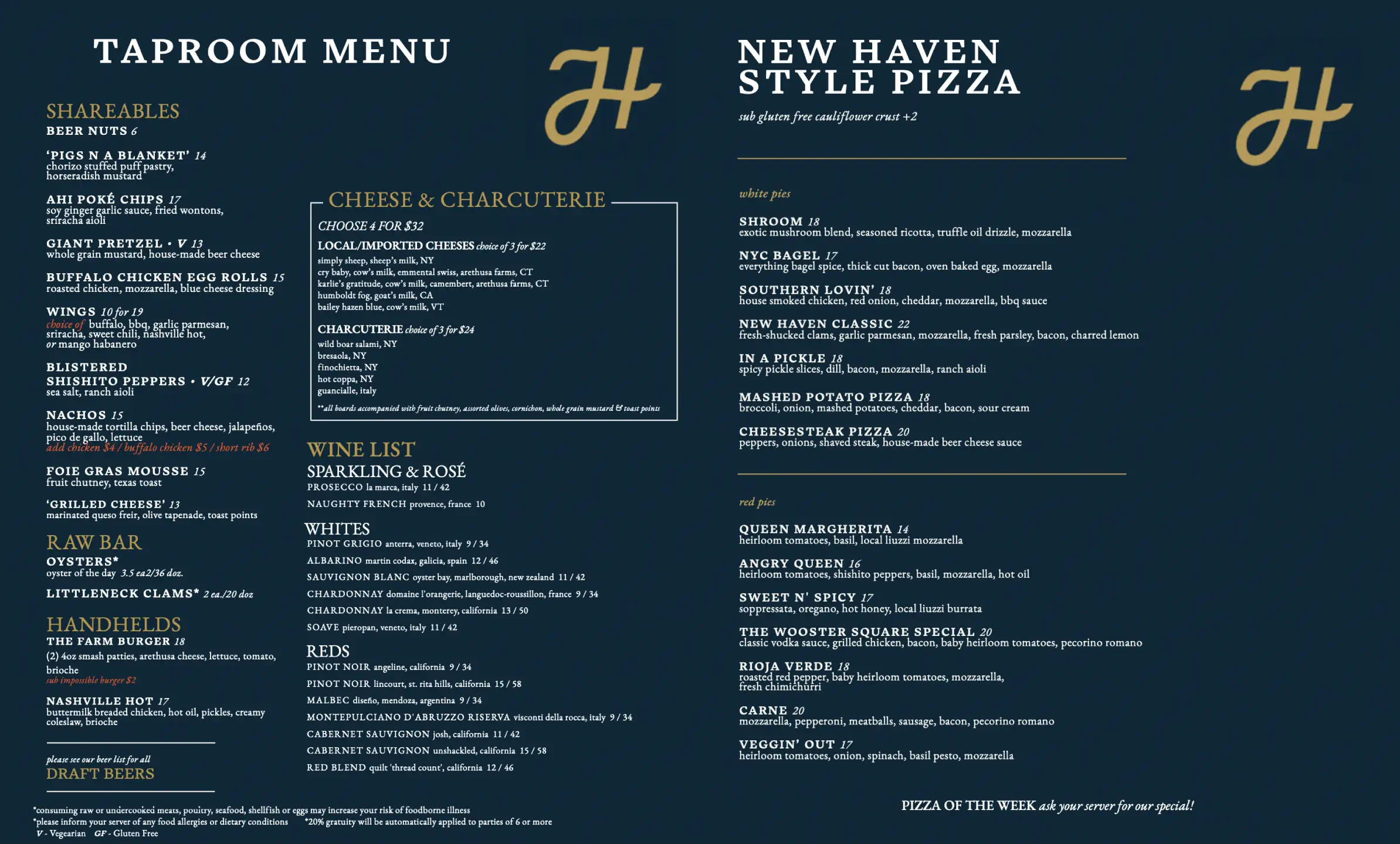 Haven Beer Company Menu