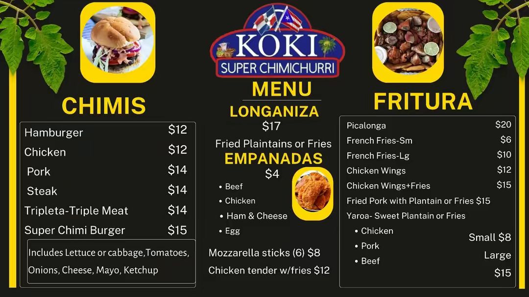 Kokis Super Chilli Menu