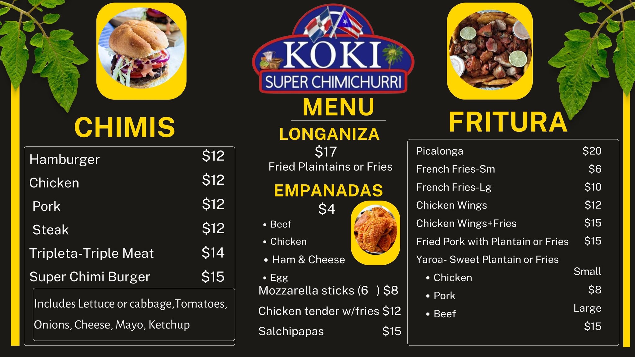 Kokis Super Chilli Menu
