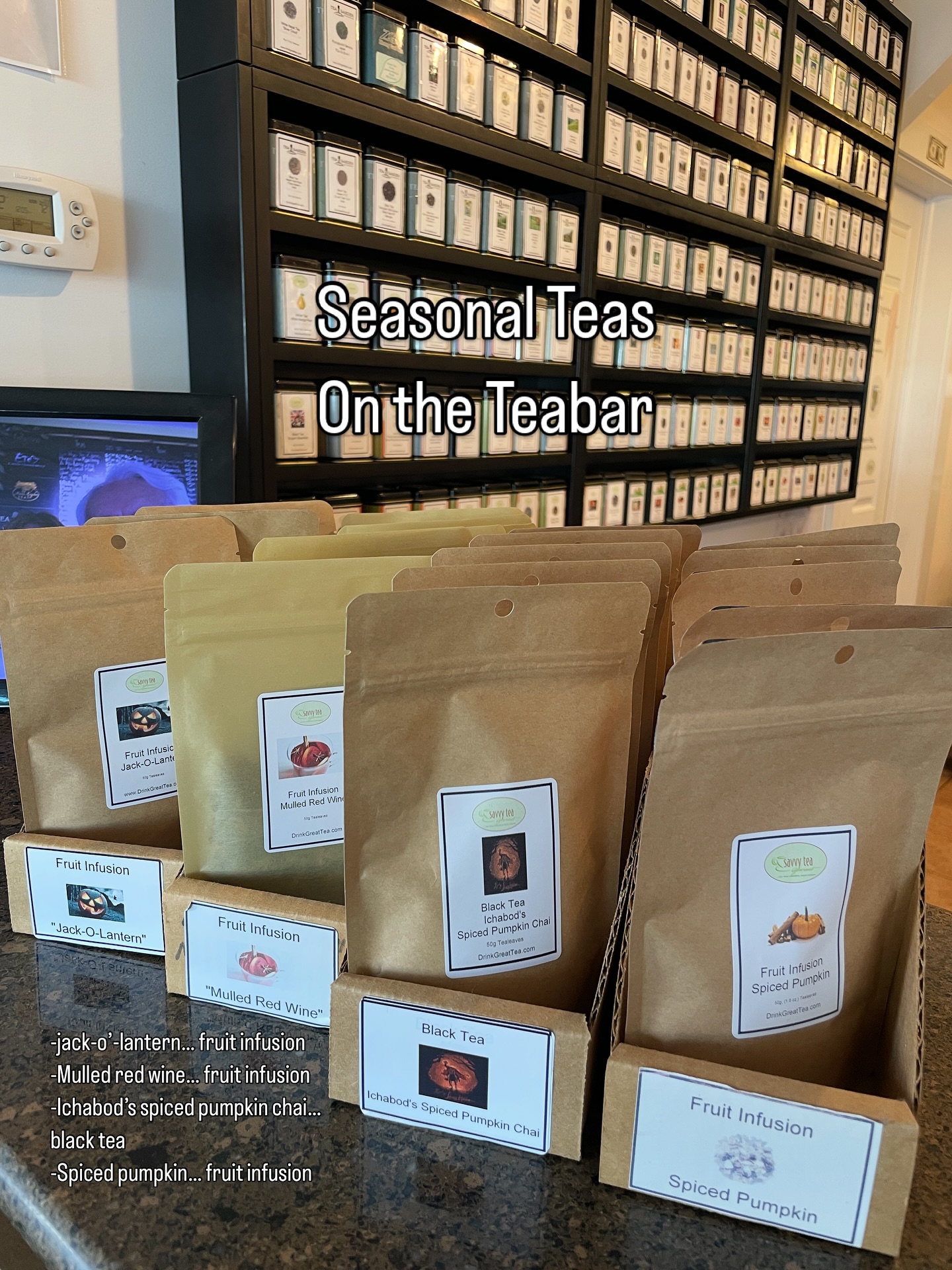 Savvy Tea Gourmet Menu
