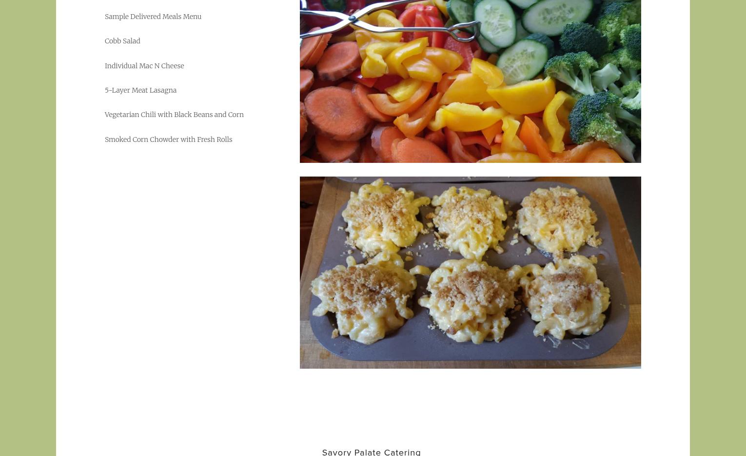 Savory Palate Catering Menu