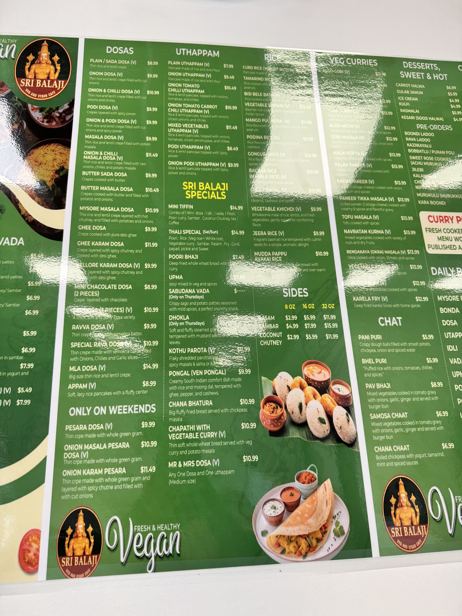 Sri Balaji Menu