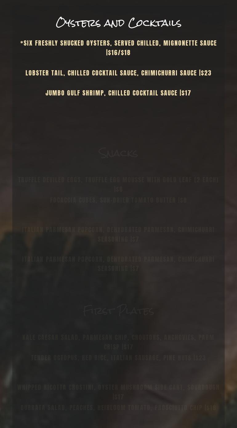Casanova Menu