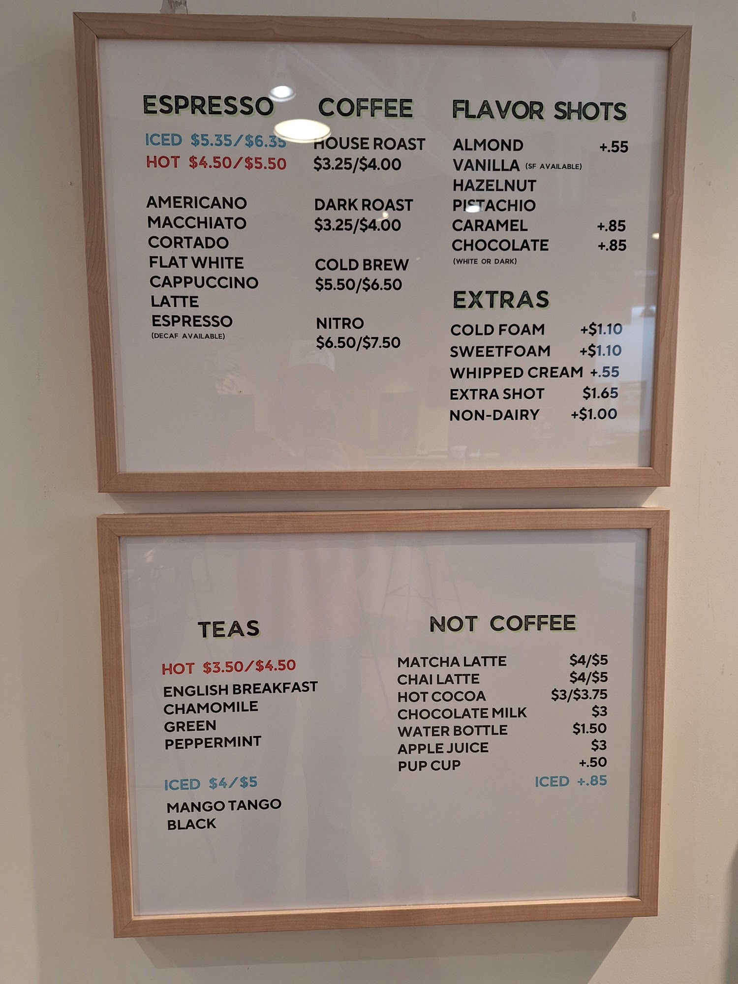 Ground Up Coffee Menu