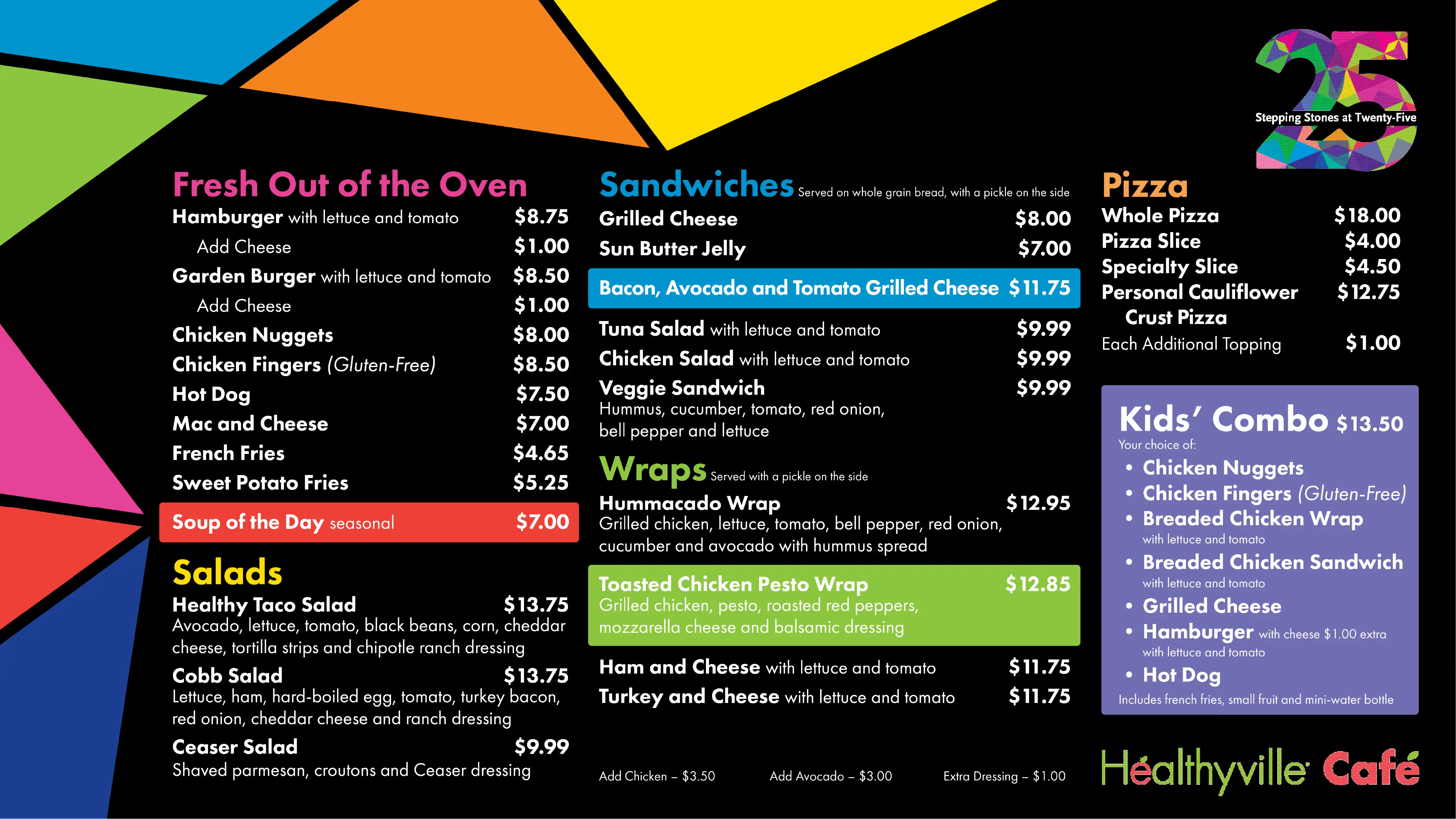 Healthyville® Café Menu