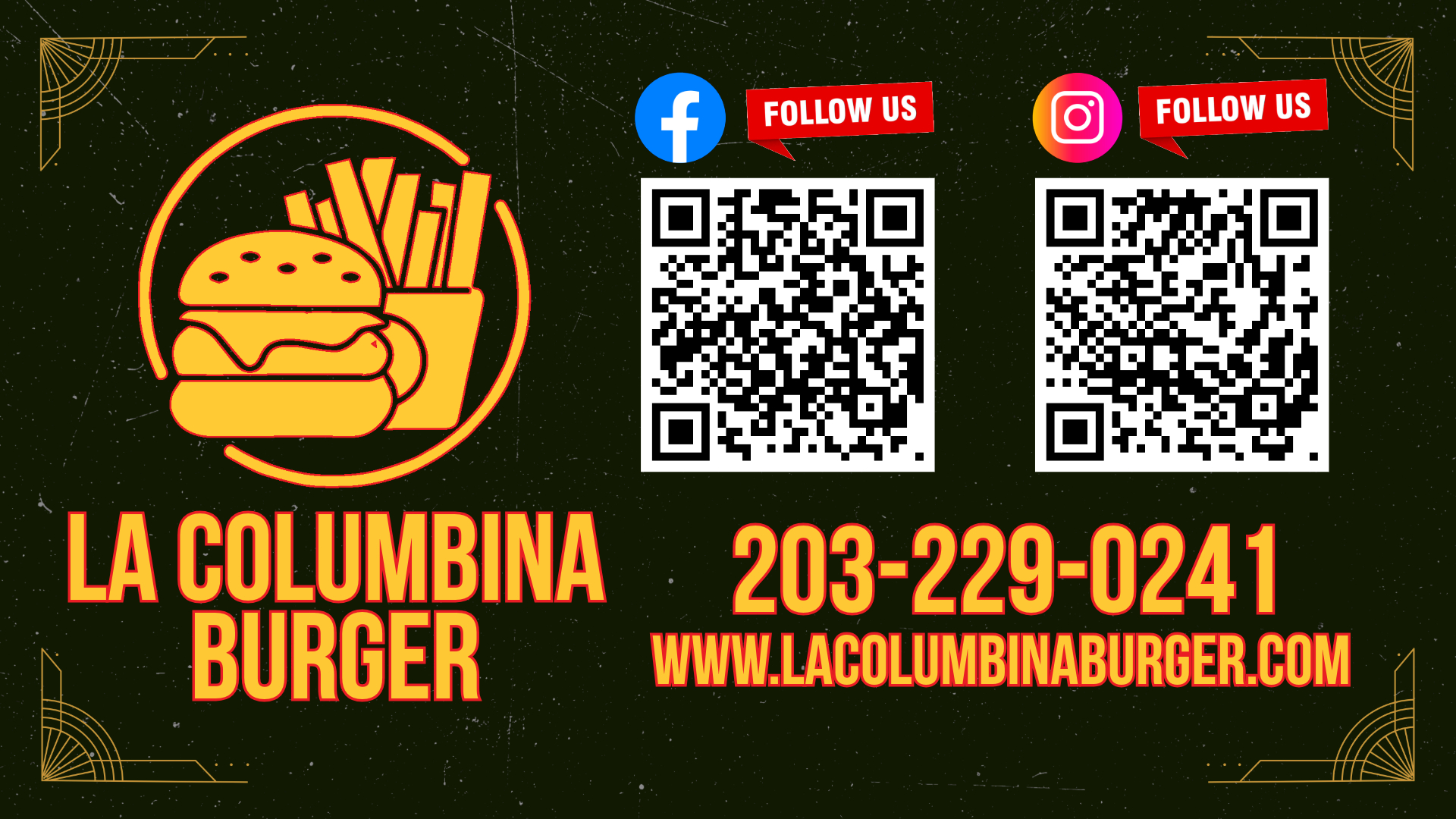 La Colombina Burger Menu