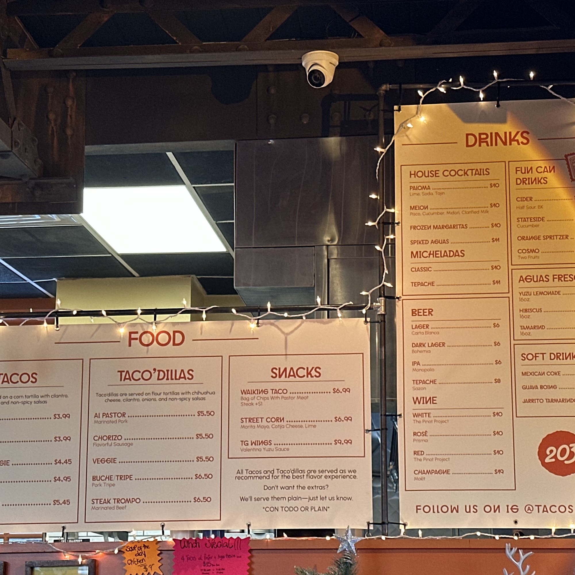 TACOS 203 Menu