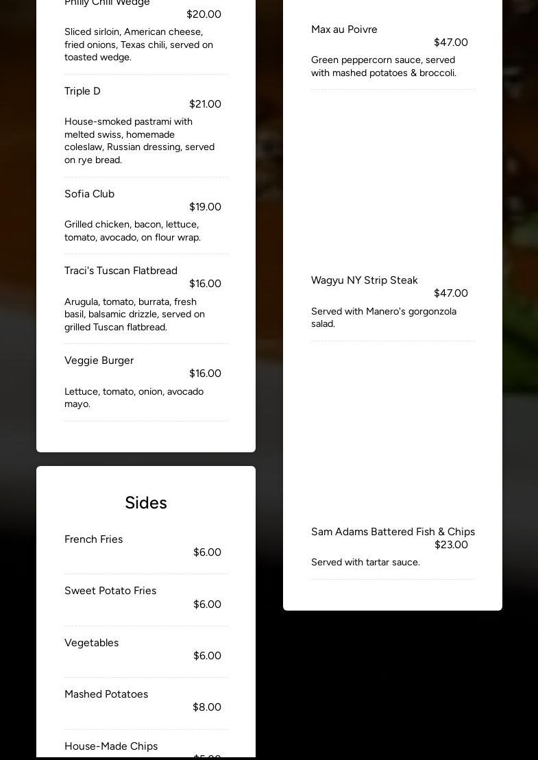 Bosco's Bar and Grill Menu