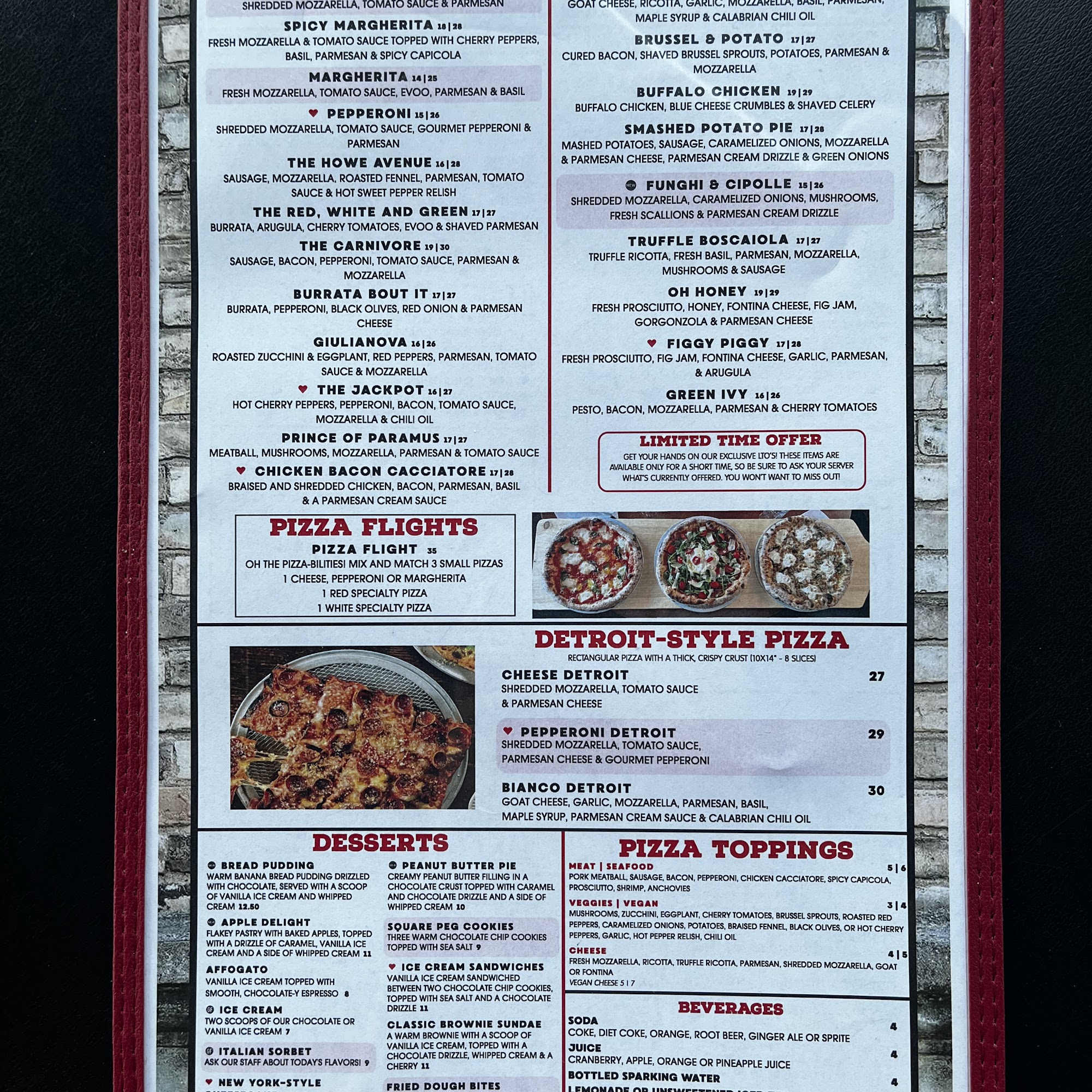 Square Peg Pizzeria Shelton Menu