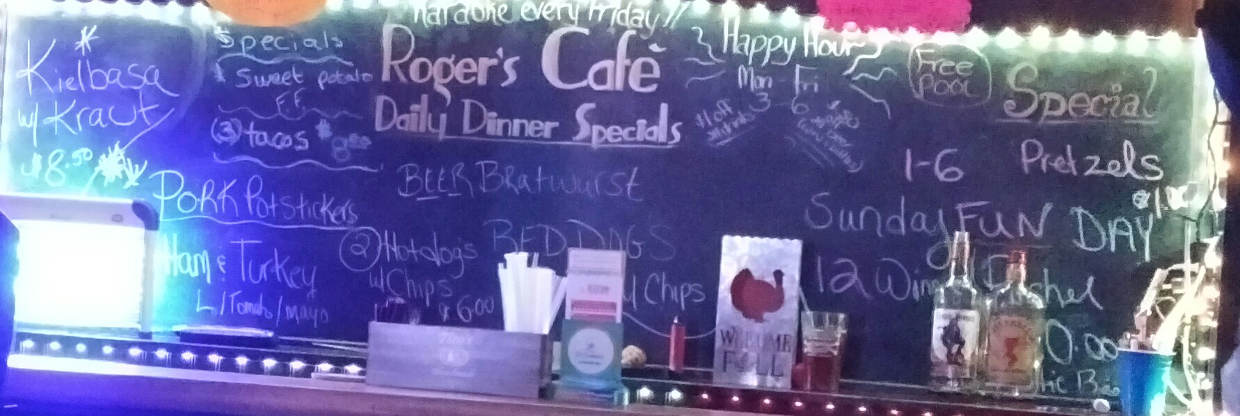 Roger's Cafe Menu